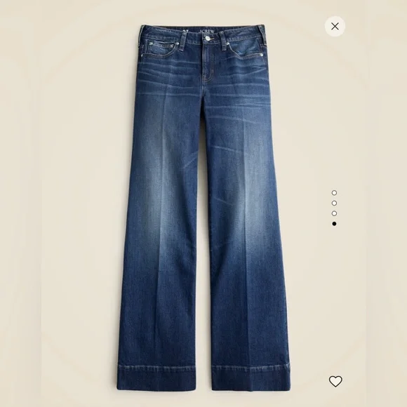 J. Crew Low Rise Denim Trouser Jean - Wide Leg - Size 25 Petite - 25P - Picture 4 of 9